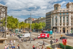 Aerial view of Passeig de Gracia, Barcelona, Catalonia, Spain