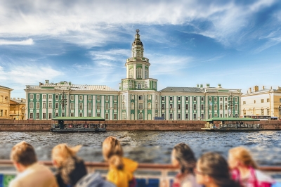 Facade of the Kunstkamera Museum, St. Petersburg, Russia