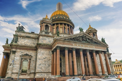 The iconic Saint Isaac's Cathedral in St. Petersburg, Russia