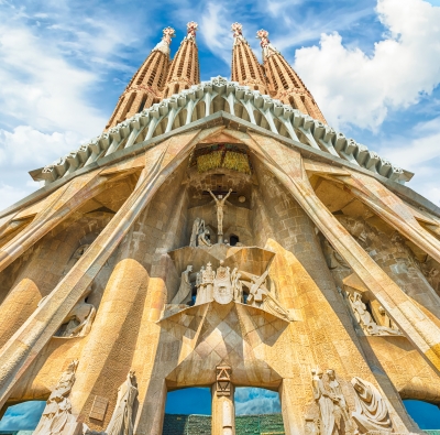 Passion Facade of the Sagrada Familia, Barcelona, Catalonia, Spain