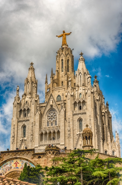 Church of the Sacred Heart, Tibidabo mountain, Barcelona, Catalonia, Spain