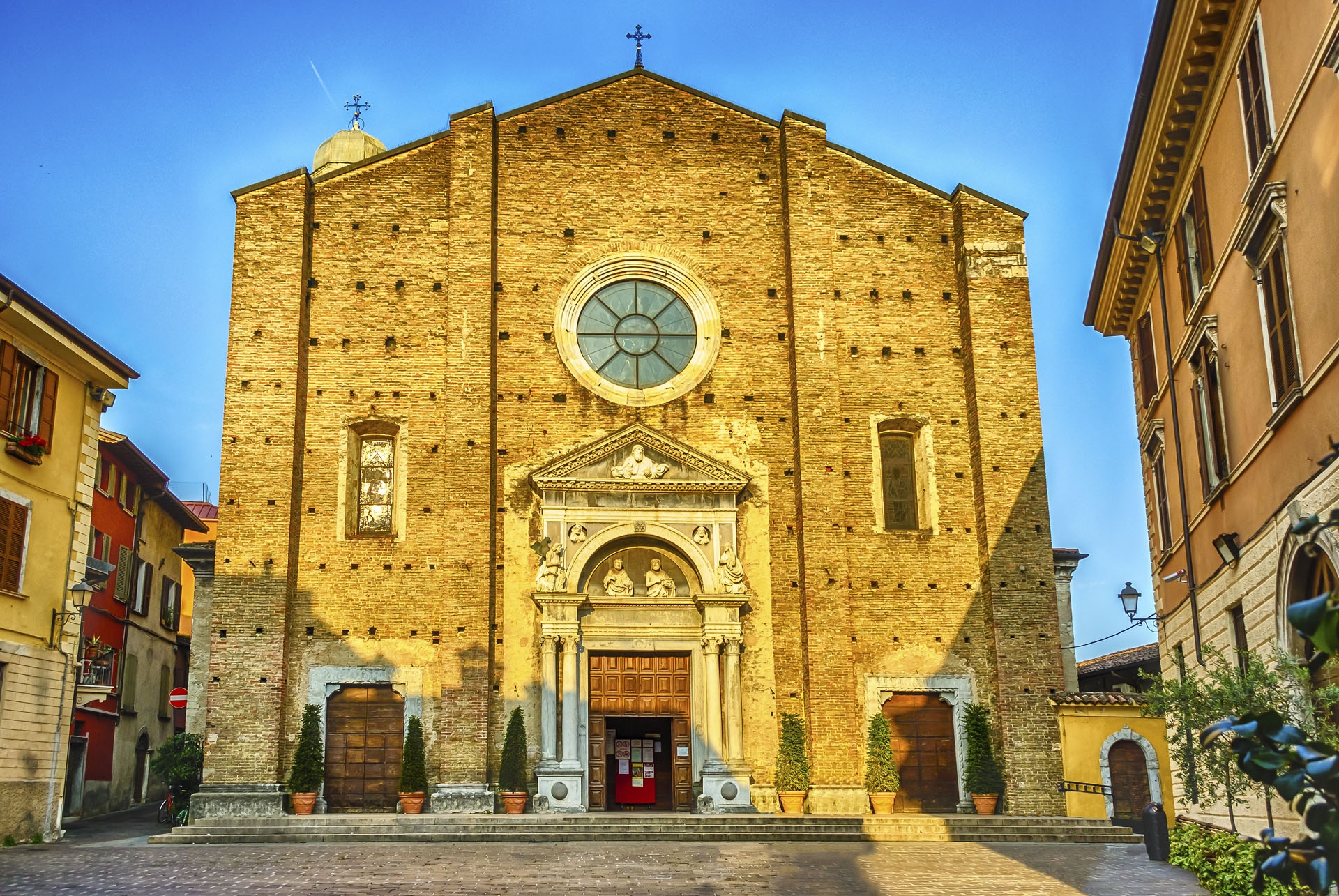Facade of the Cathedral in Salo, Lake Garda, Italy