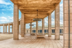 Architecture of the Olympic Park in Montjuic, Barcelona, Catalonia, Spain