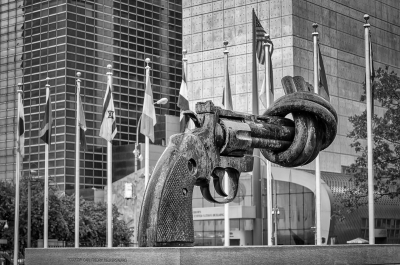 Non-Violence sculpture at United Nations Headquarters, USA