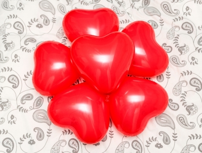 red heart shaped balloons