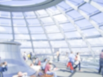 Defocused Background with the Glass Dome of the German Parliament in Berlin. Intentionally blurred post production