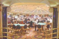Defocused background of gambling casino tables