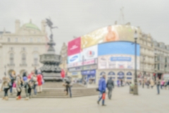 Defocused background of Piccadilly Circus in London