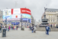 Defocused background of Piccadilly Circus in London