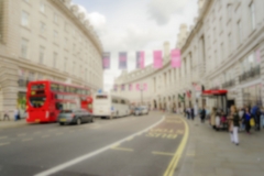 Defocused Background of Regent Street in London. Intentionally blurred post production