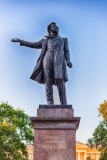 Monument to the great russian poet Alexander Pushkin on Arts Square, St Petersburg, Russia