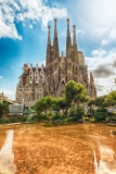 Scenic view of the Sagrada Familia, Barcelona, Catalonia, Spain