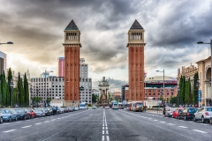 Venetian Towers, iconic landmarks in Barcelona, Catalonia, Spain