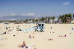 People enjoying a sunny day in Venice Beach, California, USA