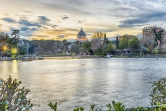 Scenic view over the lake of EUR in Rome, Italy