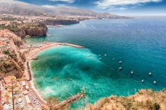 Scenic aerial view of Sorrento, Italy, during summertime