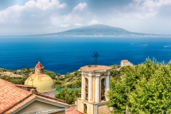 Aerial view of Mount Vesuvius, Bay of Naples, Italy