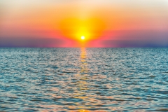 Scenic sunset on the mediterranean sea