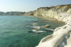 Rocky White Cliffs named Stair of the Turks, Sicily, Italy