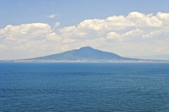View of the Vesuvius from Sorrento Town in the Bay of Naples, Italy