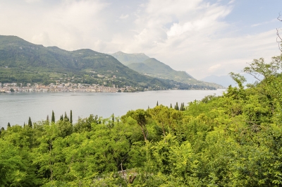 Aerial view over the Town of Salo, Lake Garda, Italy