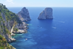 Aerial view of the Faraglioni rocks, island of Capri, Italy