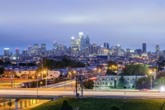 Philadelphia skyline at night, USA