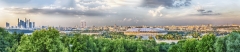 Panoramic view of central Moscow from Sparrow Hills. Russia