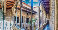 Inner courtyard and cloister of Museu Picasso, Barcelona, Catalonia, Spain