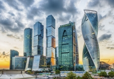 Scenic view of the Moscow City International Business Center, Russia