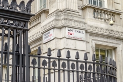 Downing Street sign, London, UK