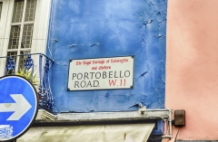 Portobello Road sign in Notting Hill, London, UK