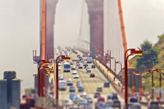 Traffic on the Golden Gate Bridge in San Francisco, USA