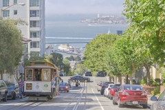 Hyde Street overlooking Alcatraz Island, San Francisco, USA