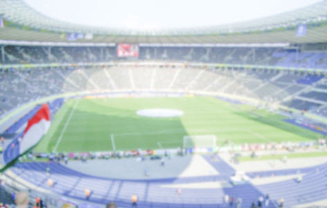 Defocused Background of Football Stadium. Intentionally blurred post production for bokeh effect