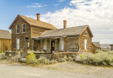 Abandoned House in the Gold Mining Ghost Town of Bodie, State Historic Park in California, USA