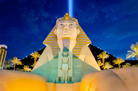 LAS VEGAS - AUGUST 16: The Great Sphinx of the Luxor Hotel and Casino in Las Vegas on August 16, 2012. Luxor is the fourth-largest hotel in Las Vegas and the seventh largest in the world.