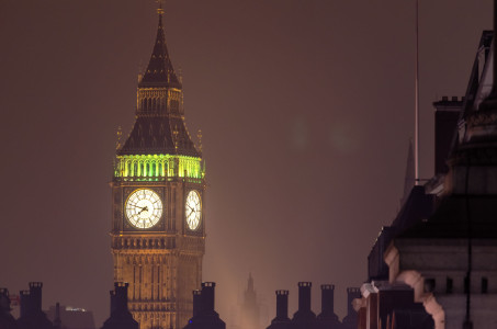 The Big Ben at night, iconic landmark in London, UK