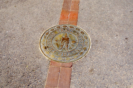 Freedom Trail sign indicating the iconic path to be walked in Boston, USA