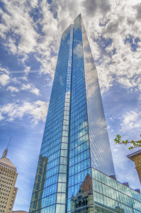 John Hancock building, iconic landmark in Copley square, Boston, USA
