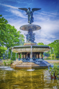 Bethesda Fountain on a sunny day, Central Park, New York City, USA