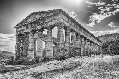 Greek Temple of Segesta, well preserved iconic landmark in Sicily, Italy
