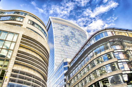 London City Skyline, Modern Skyscrapers in London financial district, UK