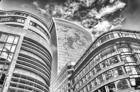 London City Skyline, Modern Skyscrapers in London financial district, UK
