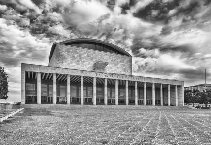 The scenic Palace of Congress in the Eur District, Rome, Italy