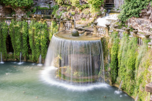 The Oval Fountain in Villa d'Este, Tivoli, Italy