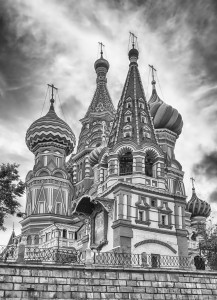 The scenic orthodox Saint Basil's Cathedral, iconic landmark on Red Square in Moscow, Russia