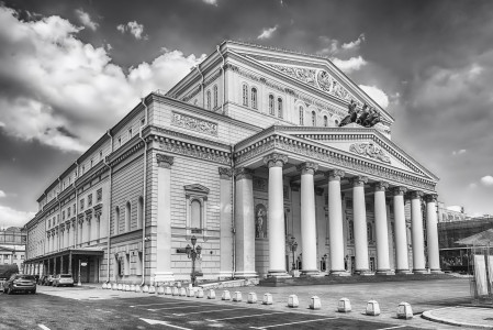 The legendary Bolshoi Theatre, iconic landmark and sightseeing in Moscow, Russia