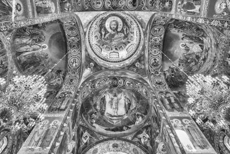 Interior of the Church of the Savior on Spilled Blood in St. Petersburg, Russia